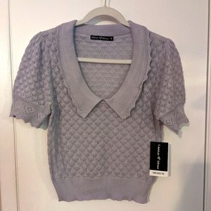 Lavender gray cropped sweater